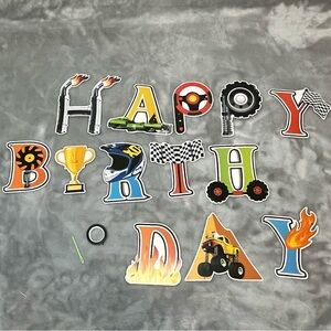 Racing Themed Happy Birthday Banner